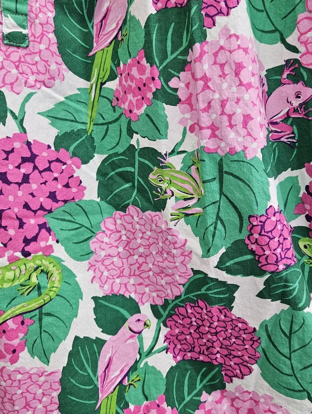 Printfresh Secret Garden Pintuck Nightgown Pink Hydrangea Green Leaves Sz S NWOT - Picture 9 of 14